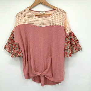 Umgee Ruffled Short Sleeve Top